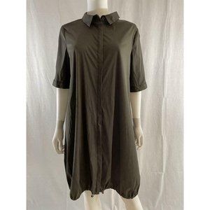 Alfani Women's Shirt Dress Collared Green Button Up 3/4 Sleeves Knee Lenght 10